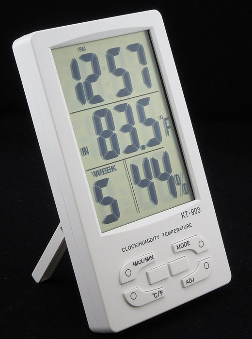 Digital LCD Thermometer Hygrometer- Temperature Humidity Meter- Clock