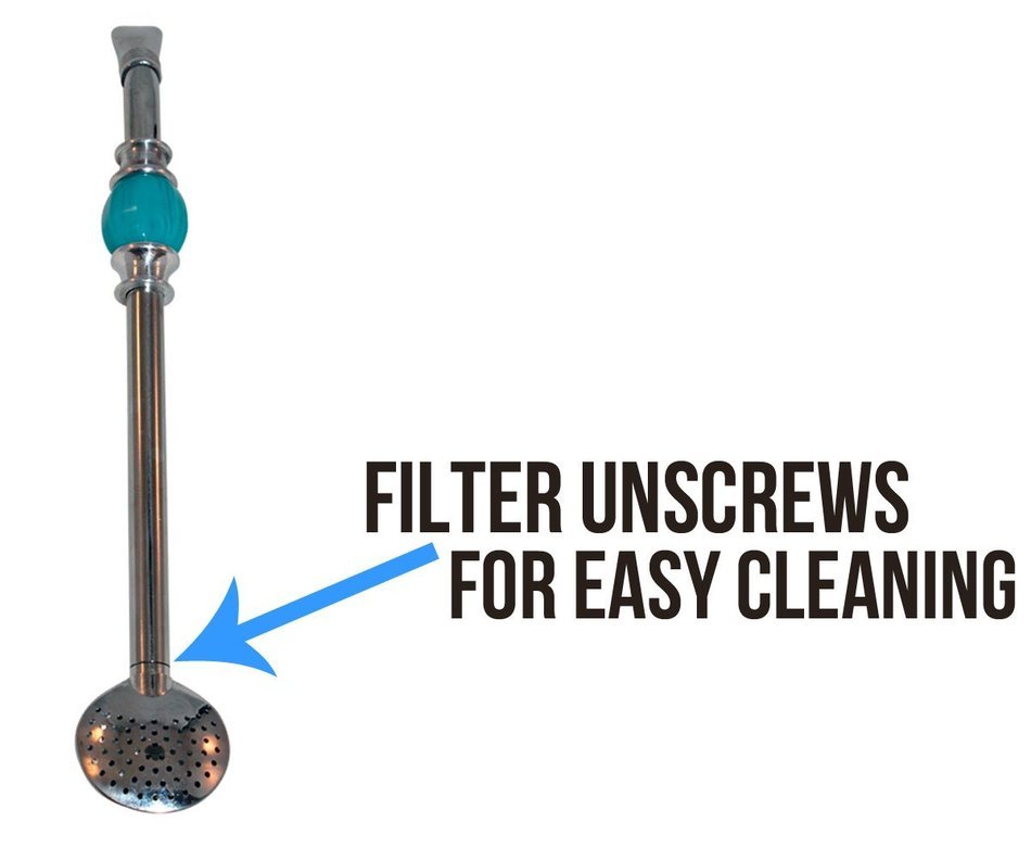Easy Clean Yerba Mate Bombilla for Gourd Drinking Straw with Cleaning Brush and Removable Filter Head N3
