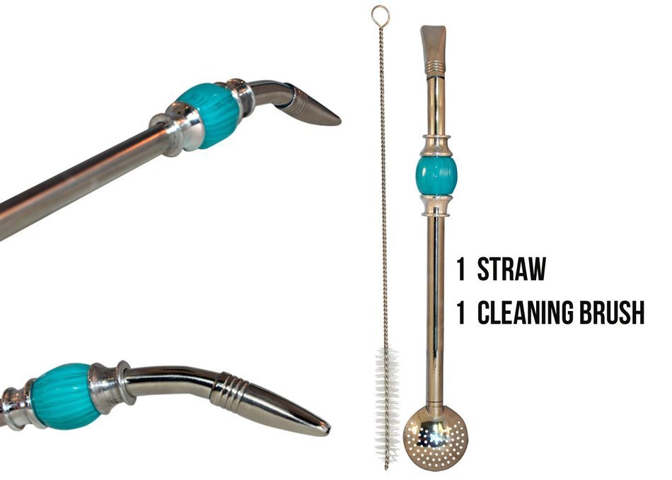Easy Clean Yerba Mate Bombilla for Gourd Drinking Straw with Cleaning Brush and Removable Filter Head N5