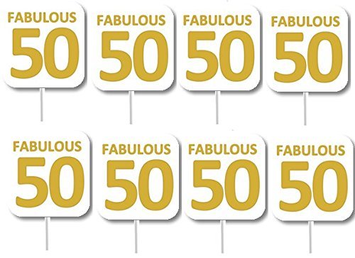 12pack Fabulous 50 (50th) Birthday Cupcake Decoration Picks