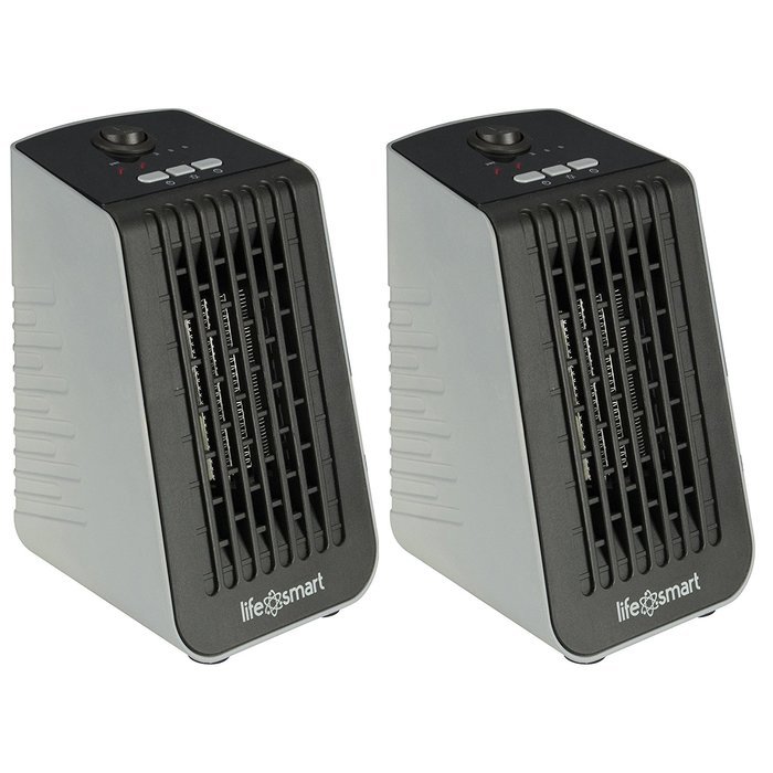 (2) Lifesmart PTC Element Desktop Space Heater & Fan N5