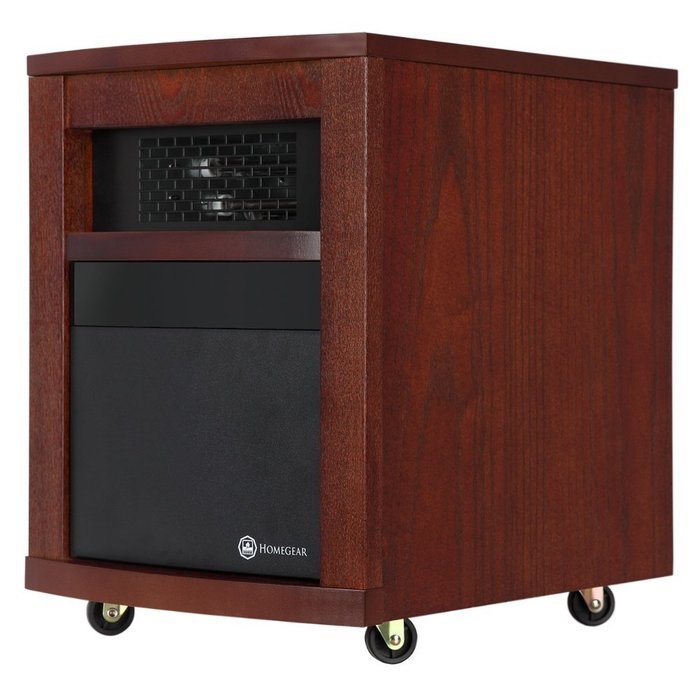 Homegear 1500 SqFt Infrared Electric Portable Space Heater Walnut +Remote Control N3
