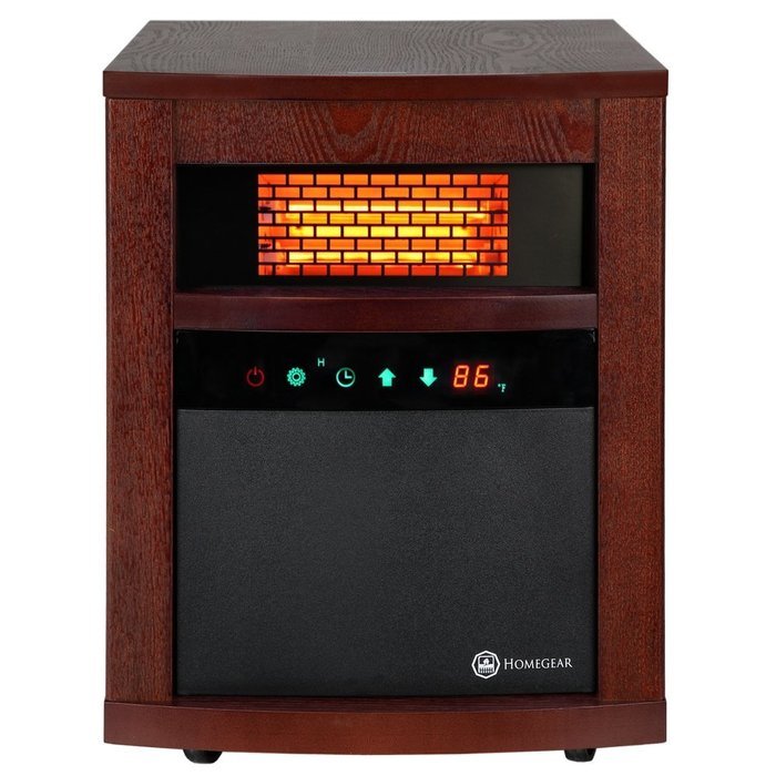 Homegear 1500 SqFt Infrared Electric Portable Space Heater Walnut +Remote Control N4