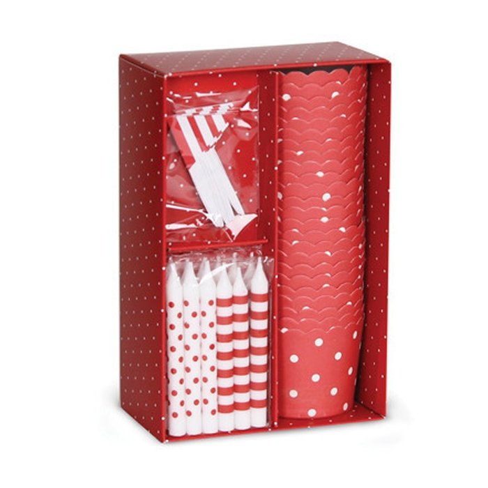 Paper Eskimo Cupcake Kit for Parties, Red Spot Cherry