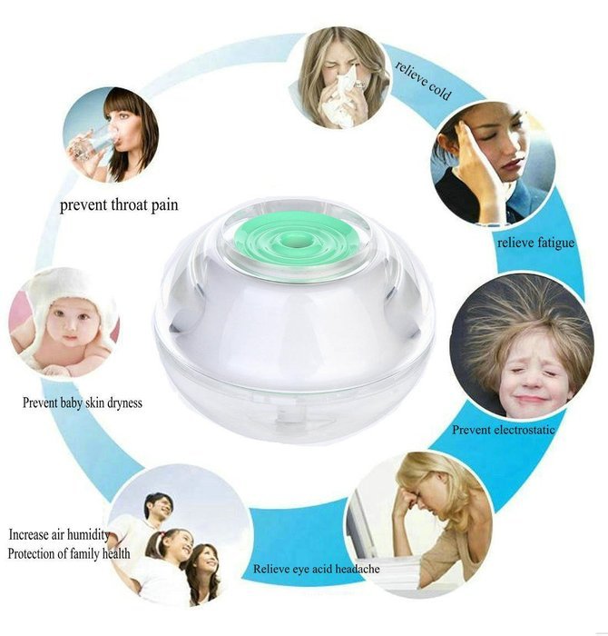 GetMine USB Bright Color Mini Mist Humidifier Air Purifier, Pink N7
