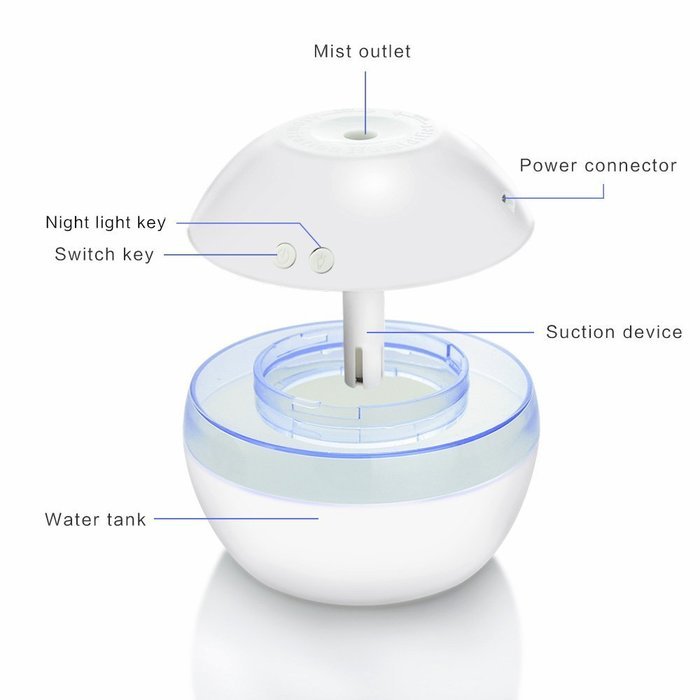 Color You 300ml Ultrasonic Cool Mist Humidifier with Auto Shut Off, Whisper-quiet Operation and Night Light Function... N7
