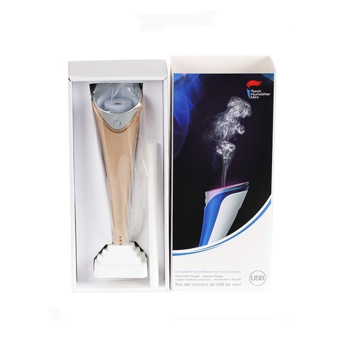 Torch Humidifier with USB LED Light Handy Portable Personal Mute Automatic Air Purifier Determinants of Health... N3