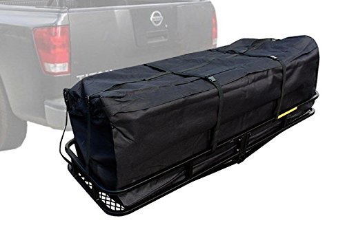 60"x20'' Cargo Hauler Hitch Mounted Receiver Luggage Basket Carrier + Cargo Bag
