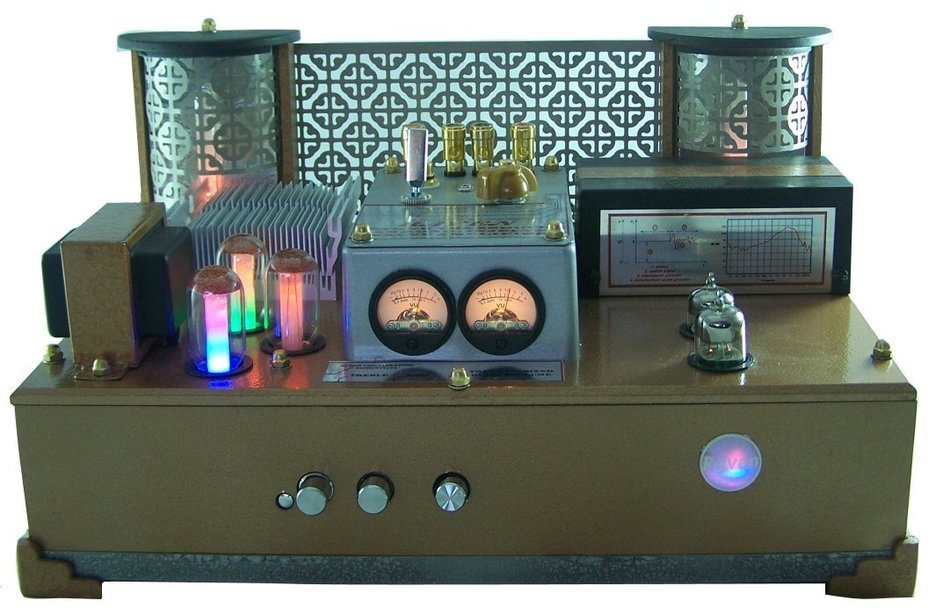 The Time Traveler's Amp Industrial Model Bluetooth Vacuum Tube Hybrid Stereo Amplifier