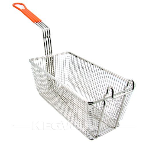 Winco FB-30 Fry Basket with Green Handle N2