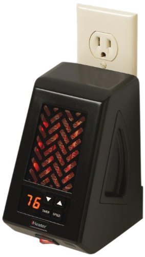 iHeater IH-50-B Micro Plug-In Infrared Heater, Heats Up to 250 Square Feet, Black N3
