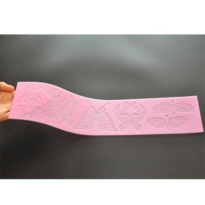 FOUR-C Silicone Embossing Mat Butterfly Lace Mold Color Pink N2