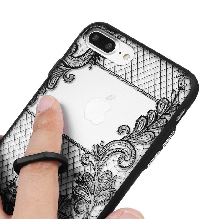 iPhone 7 Plus Case (5.5 inch) - 360 Degree Rotating Ring Holder Kickstand Shockproof Soft TPU Skin Bumper Frame... N41