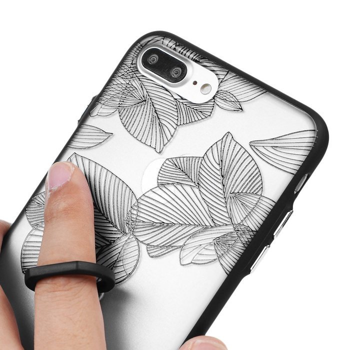 iPhone 7 Plus Case (5.5 inch) - 360 Degree Rotating Ring Holder Kickstand Shockproof Soft TPU Skin Bumper Frame... N44