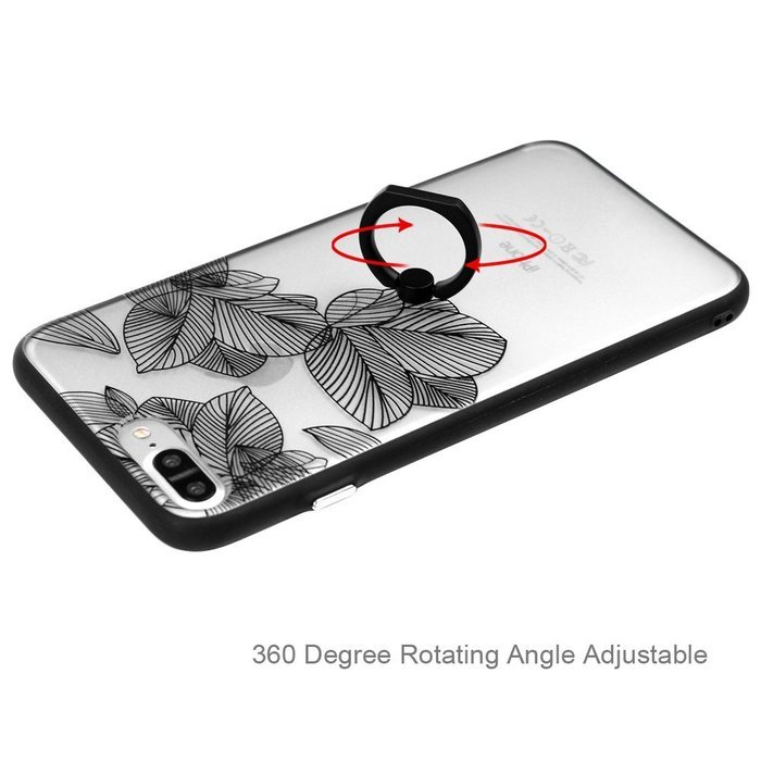 iPhone 7 Plus Case (5.5 inch) - 360 Degree Rotating Ring Holder Kickstand Shockproof Soft TPU Skin Bumper Frame... N45