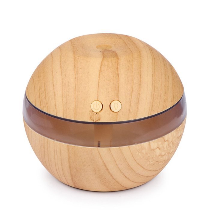 ONEVER 300ml USB Ultrasonic Aroma Aromatherapy Humidifier with Blue LED Light (Light wood color) N4