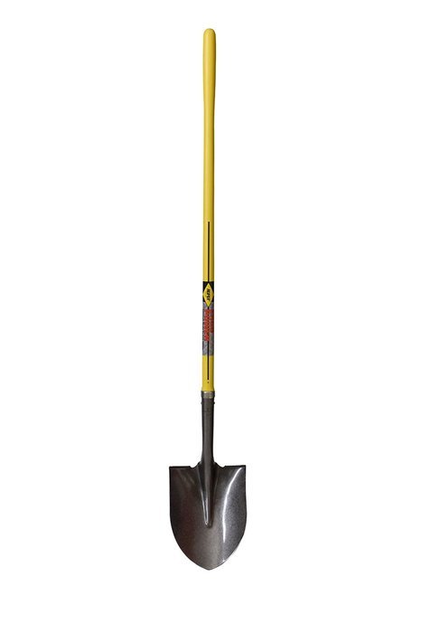 Nupla RP-0-L-E #0 Ergo Power Round Point Shovel, Hollow Back Blade, Ergo Grip, 16 Gauge, 48" Long Handle