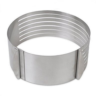 Sher Adjustable Size Mousse Ring Stainless Steel Cake Mold Layer Slicer Kit Round Circle Cutter Retractable Cake...