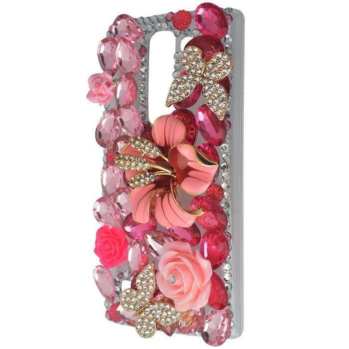 Spritech(TM) Bling Clear Phone Case For LG spirit h440 C70/LG Escape 2/LG Logos/LG Spirit 4G LTE,3D Handmade Rose... N11