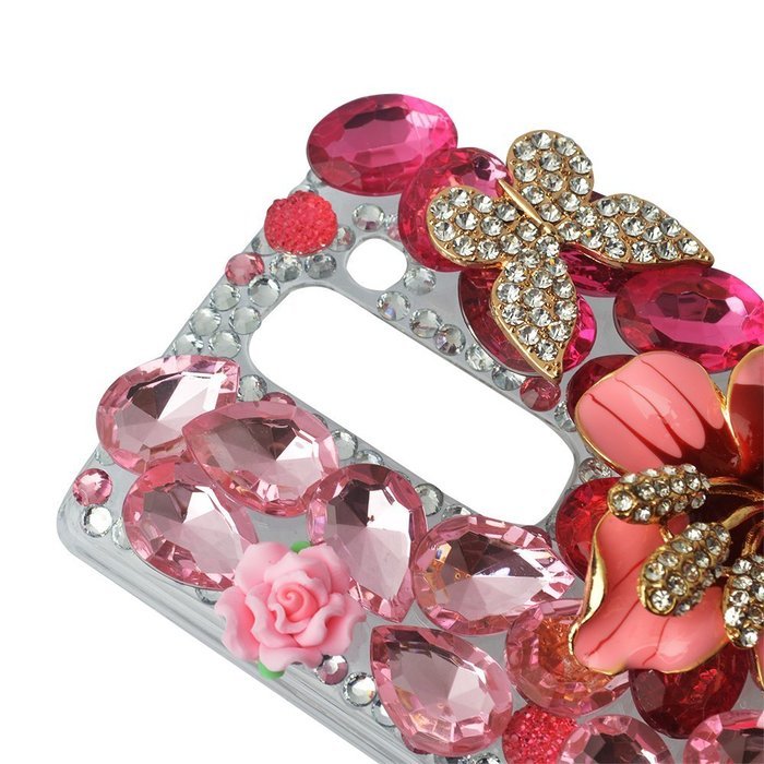 Spritech(TM) Bling Clear Phone Case For LG spirit h440 C70/LG Escape 2/LG Logos/LG Spirit 4G LTE,3D Handmade Rose... N12