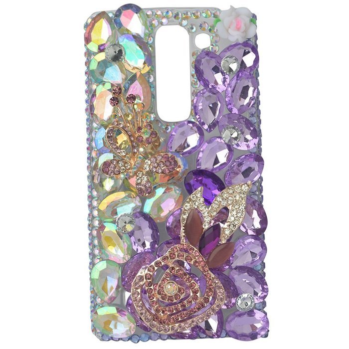 Spritech(TM) Bling Clear Phone Case For LG spirit h440 C70/LG Escape 2/LG Logos/LG Spirit 4G LTE,3D Handmade Rose... N15