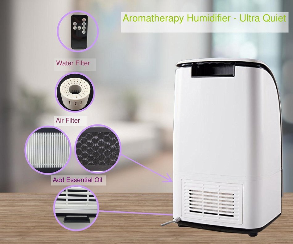 Digital Micro-Tech 4500 Ultrasonic Cool & Warm Mist Humidifier-High Frequency Vibrations 1.7 MHz -Carbon Activated... N4