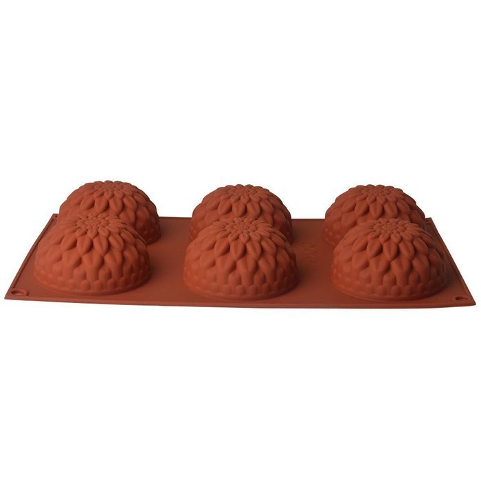 EVTECH(TM) 6 Cavity Chrysanthemum Style Silicone Gel Non Stick Cake Bread Mousse Biscuit Ice Pudding Mold Chocolate... N2