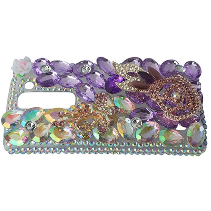 Spritech(TM) Bling Clear Phone Case For LG spirit h440 C70/LG Escape 2/LG Logos/LG Spirit 4G LTE,3D Handmade Rose... N16