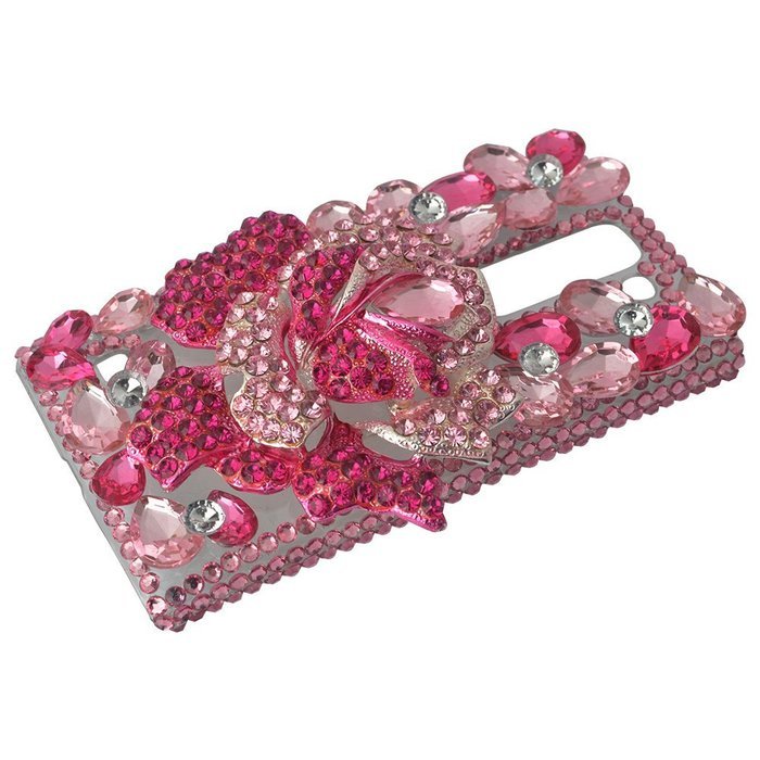 Spritech(TM) Bling Clear Phone Case For LG spirit h440 C70/LG Escape 2/LG Logos/LG Spirit 4G LTE,3D Handmade Rose... N18