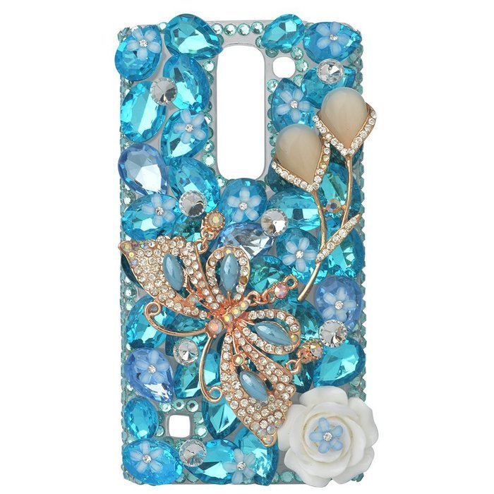 Spritech(TM) Bling Clear Phone Case For LG spirit h440 C70/LG Escape 2/LG Logos/LG Spirit 4G LTE,3D Handmade Rose... N21