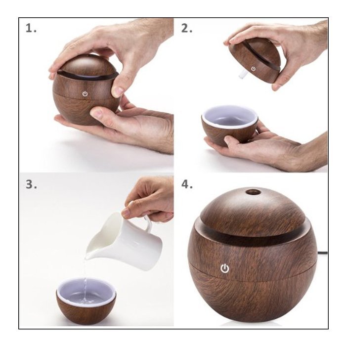 QH Mini Wooden Grain Bamboo Air Diffusers For Office Home Car and Baby N5