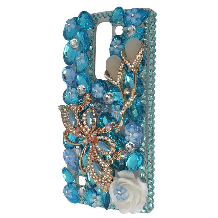 Spritech(TM) Bling Clear Phone Case For LG spirit h440 C70/LG Escape 2/LG Logos/LG Spirit 4G LTE,3D Handmade Rose... N22