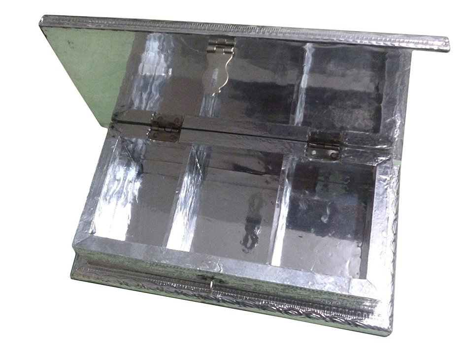 Silver Meenakari work 9X5 inch Dry fruit Box, Dry Fruit box, Dry fruit boxes, Wooden dry Fruit box, meenakari... N2