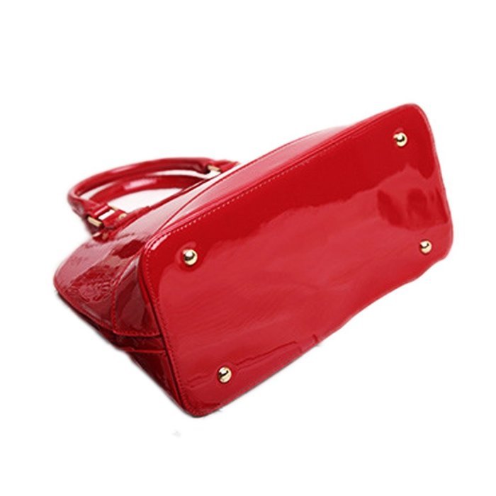 Ablevel Cell Phone Pocket Zipper PU Female Glossy Handbag Shoulder Diagonal Ms. Bag (Red) N2