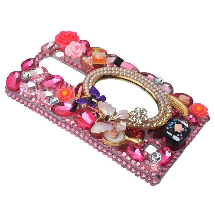 Spritech(TM) Bling Clear Phone Case For LG spirit h440 C70/LG Escape 2/LG Logos/LG Spirit 4G LTE,3D Handmade Rose... N24