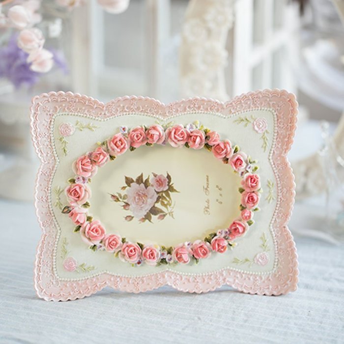 Spritech(TM) Everyday Life Wedding Photo Resin Picture Frame With Elegant Flower N18