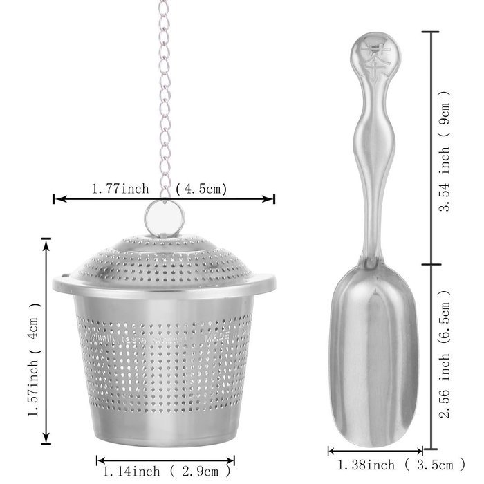 Bondream 2 Pack Loose Leaf Tea Infuser with Tea Scoop - Ultra Fine Stainless Steel Strainer & Steeper for Teavana...