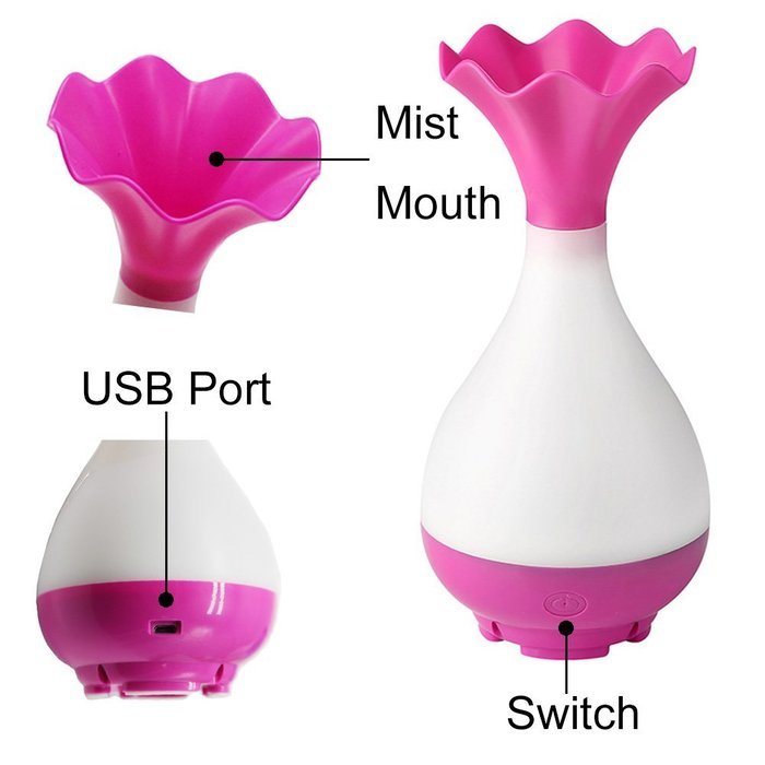 RipaFire Jady Pure Aromatherapy Humidifier Ultrasonic Sound Vibrations with Night Light Portable Mini USB Perfume... N12