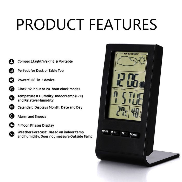 EverKing Indoor Humidity Monitor Hygrometer Digital Thermometer Monitor Home Weather Station with LCD Display...