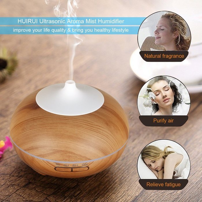 300ml Aroma Diffusers For Essential Oils, HUIRUI Cool Mist Ultrasonic Humidifier With 7 Colors Auto Change, Time... N4