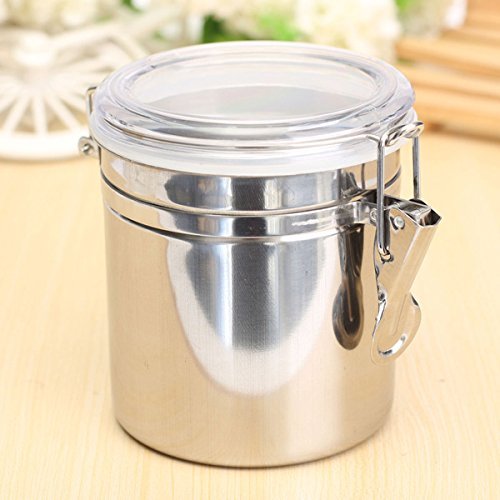 Bluelover Durable Stainless Steel Canister Airtight Sealed Canister Spice Dry Storage Container Snack Cans XL N9