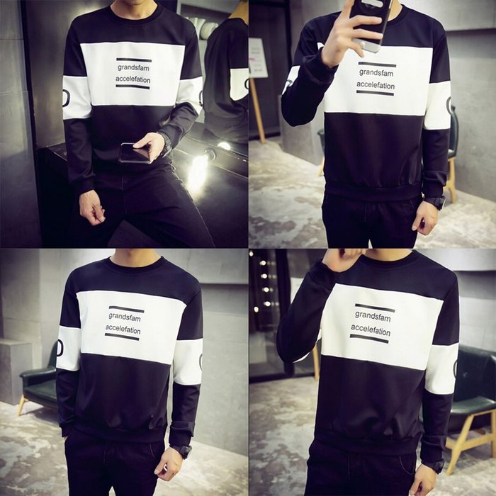 Spritech(TM) Men's Fashion Comfort Winter Space Cotton Hoodie Round Collar Pullover Sweatshirt Navy XXL N4