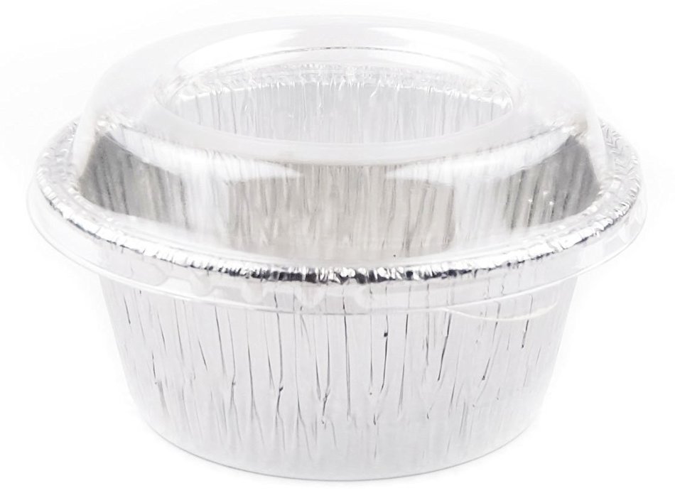 Mini Disposable Aluminum Foil Cups 3-1/8" for Muffin Cupcake Custard Baking Bake with Lid, 450 Set.