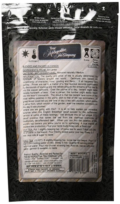 Metropolitan Tea Discovery Loose Tea Pack, Decaffeinated English Breakfast Decaffeinated, 100gm