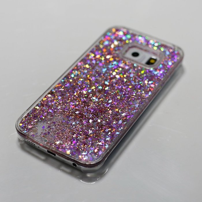 Galaxy S6 Edge Case,Galaxy S6 Edge Liquid Cover,PHEZEN Christmas Tree Santa Claus Design Cool Quicksand Moving... N15
