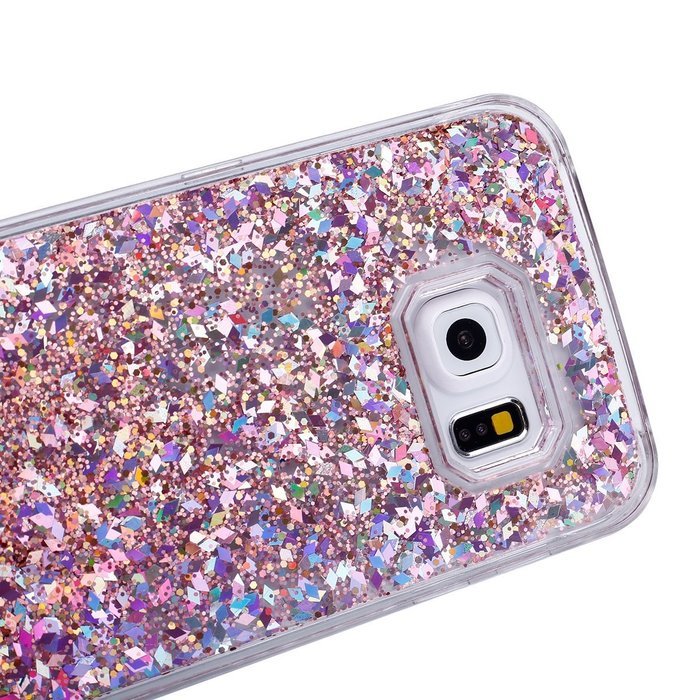 Galaxy S6 Edge Case,Galaxy S6 Edge Liquid Cover,PHEZEN Christmas Tree Santa Claus Design Cool Quicksand Moving... N16