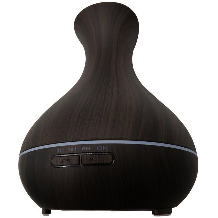 400ML Ultrasonic Aromatherapy Essential Oil Diffuser Cool Mist Humidifier Waterless Auto off (Dark Wooden Grain) N6