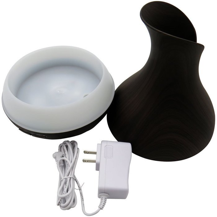 400ML Ultrasonic Aromatherapy Essential Oil Diffuser Cool Mist Humidifier Waterless Auto off (Dark Wooden Grain) N7