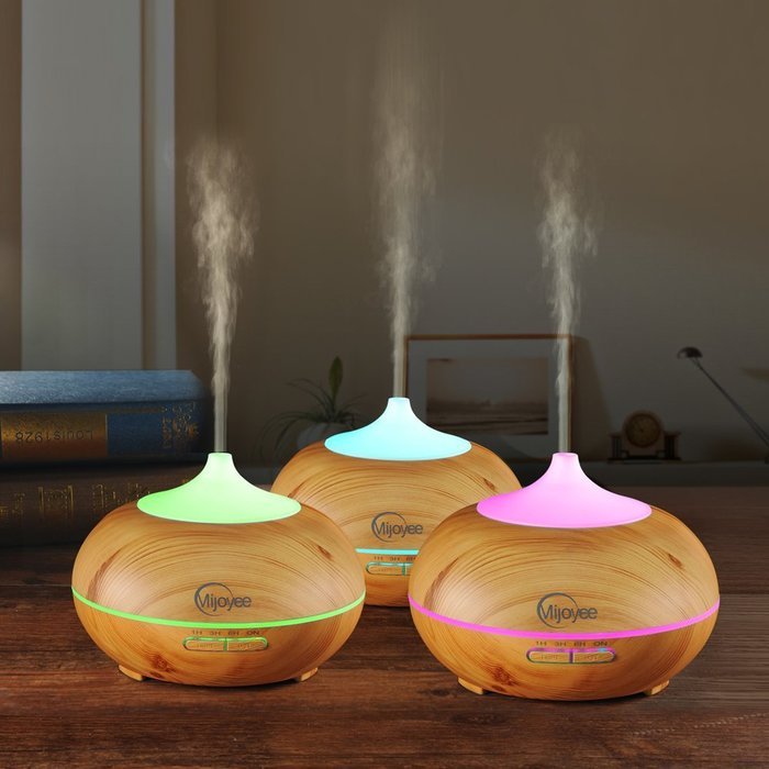 Mijoyee 300ml Aroma Essential Oil Diffuser with 7 Color shades, Ultrasonic Cool Mist Humidifier, For Home, Office... N5