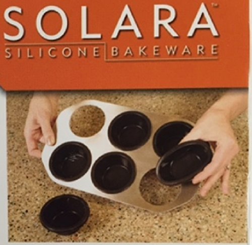 Solara Cup Cake Pan - Durable Non-stick Silicone Bakeware, Dishwasher and Microwave Safe N3